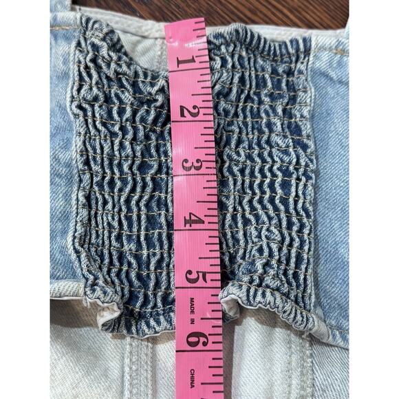 Patchwork Denim Cropped patchwork Sleeveless Halter Top Size Women’s Medium - Picture 7 of 11